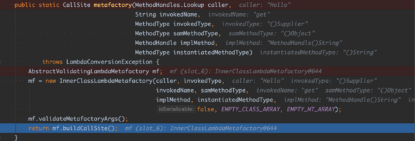 Debug metafactory